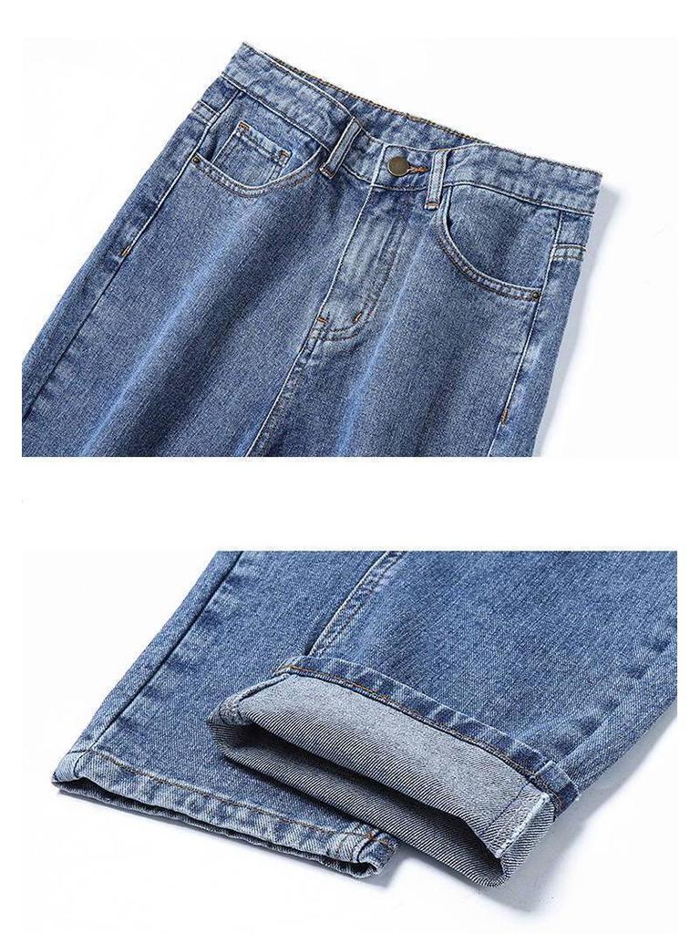 2026 New Women's High-Waisted Loose Straight Harem Jeans for Petite - Cropped Dad Pants for Spring/Summer