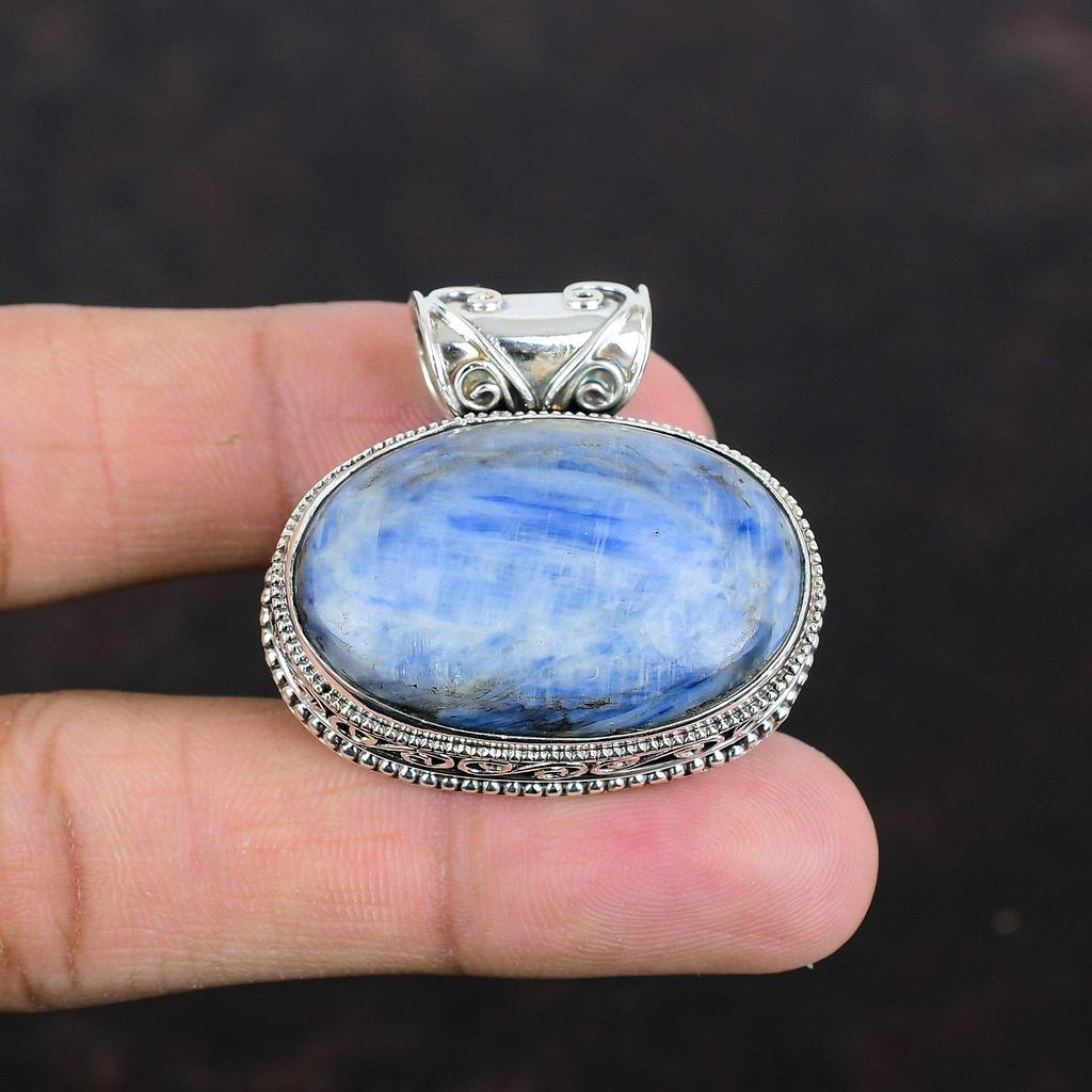 Kyanite Pendant 925 Sterling Silver Pendant Vintage Pendant Kyanite Real Gemstone Jewelry Handmade Pendant Gift For Women Birthstone Jewelry
