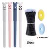 Erasable Gel Pen Thermal Easy-Rub Gel Pen Cute Cartoon Eraser Set With No-Waste Eraser 0.5mm Pen Tip 20ml
