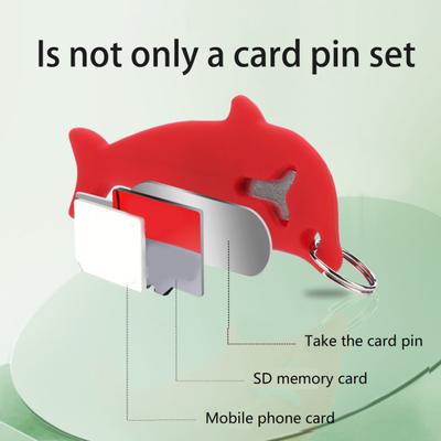 Sim Card Removal Needle With Anti-Lost Protection Lightweight Mini Size Whale Slot Opening Keychain Sim Card
