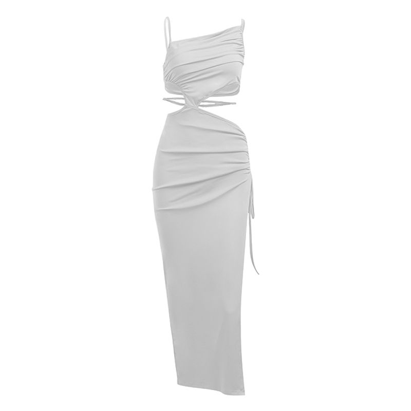 

Lazer Laser INS Style Island High Slit Dress White M