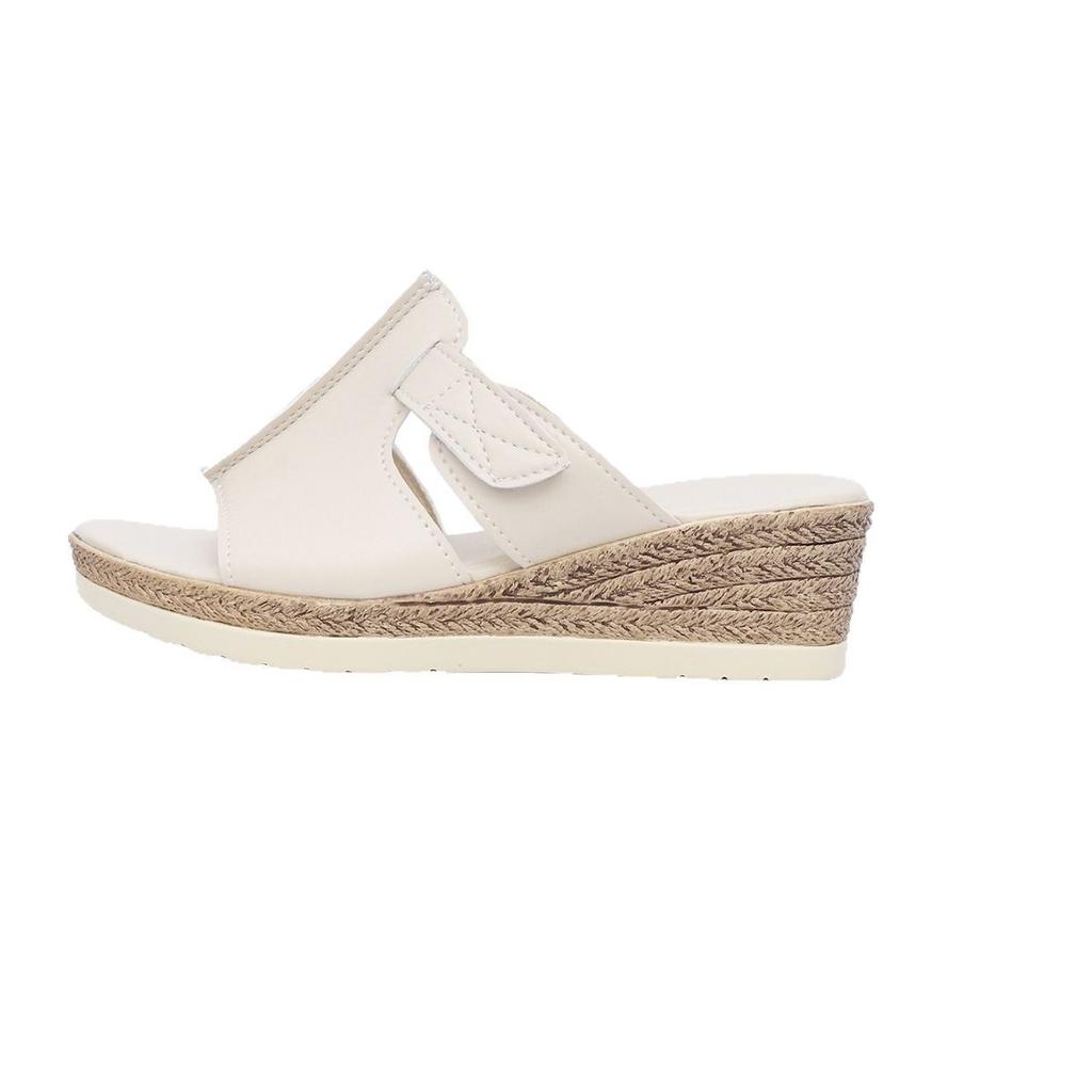 European and American large-size sandals metal buckle decorative hemp rope wedge heel light bottom fish mouth sandals