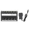 Amplificatore per Cuffie Portatile a 4 Canali in Metallo a Basso Rumore Amplificatore Mono per Auricolari per Studio e Palco Bianco