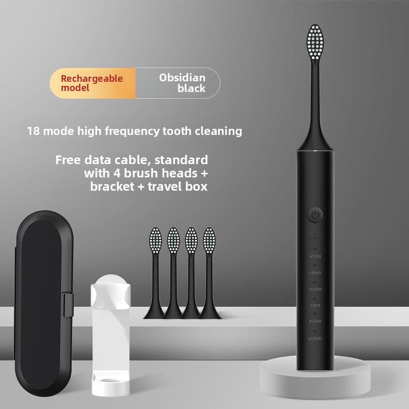 Elektryczny Zestaw Szczoteczek do Zębów Metalowy Trzonek 18-biegowy Dla Dorosłych Jasny Biały Automatyczne Ładowanie Wodoodporna Soniczna Miękka Włosie Szczoteczka dla Pary