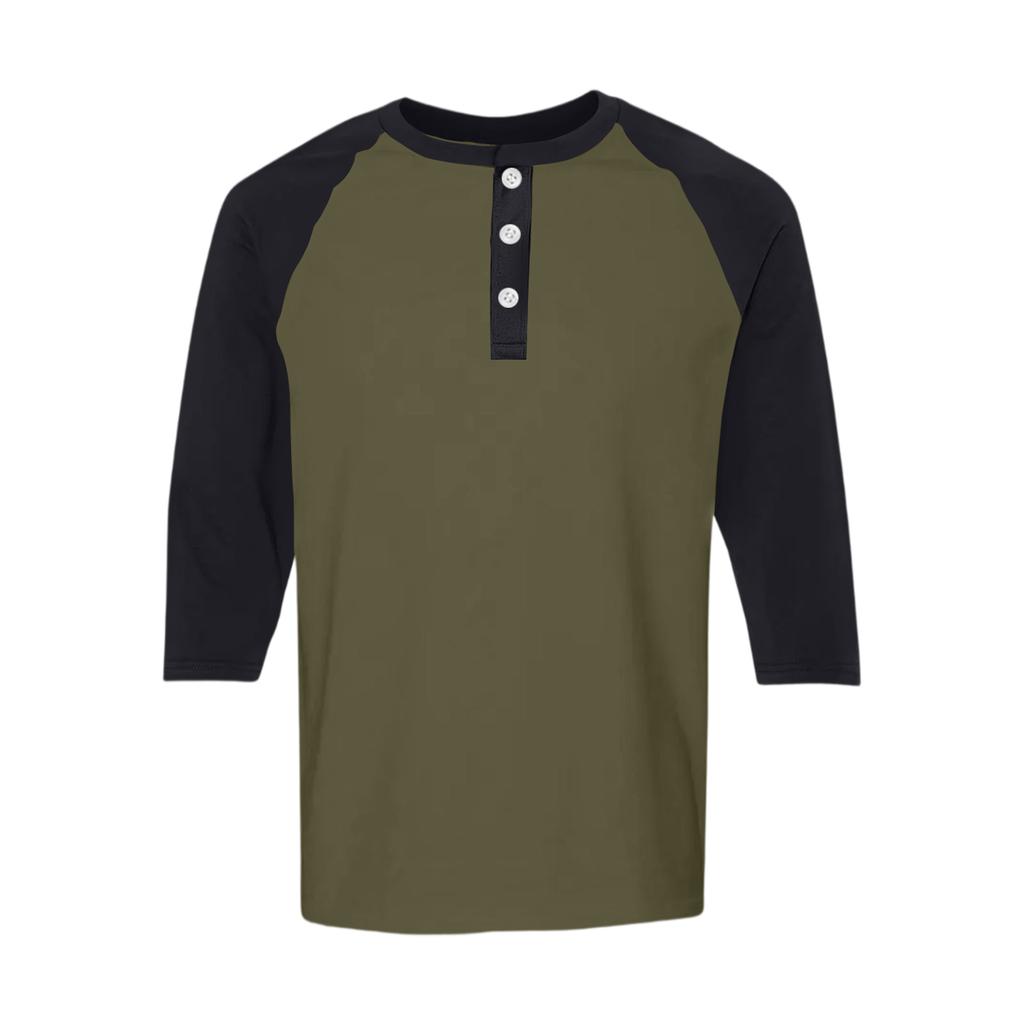 Men's Raglan Sleeve Three-quarter Sleeve Top