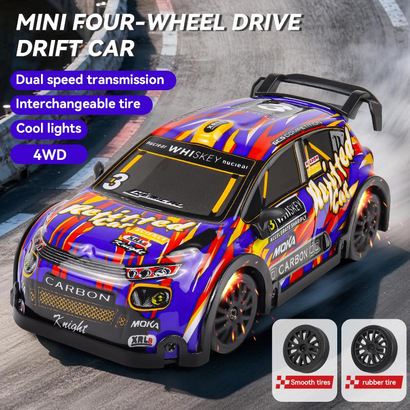 1: 32 Mini 2.4G RC Car Light 4WD Drift Remote Control Car Proportional Throttle Remote Control Camera Racing Model Gift