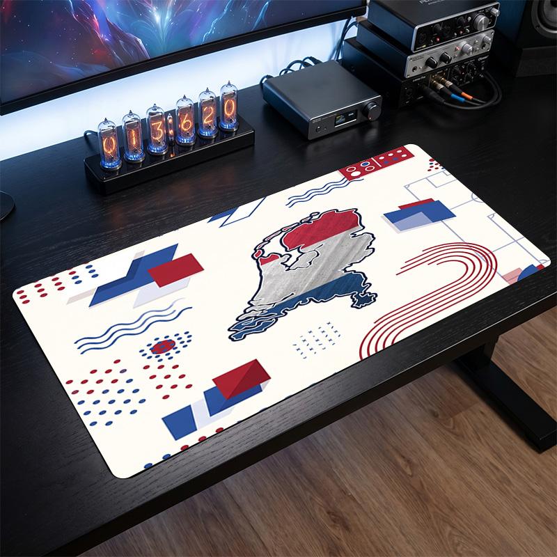 Niederlande Fußballwappen Mauspads, Erweitertes rutschfestes Gummi-Schreibtischunterlage für Gaming, Büro, Laptop, Fan-Geschenk