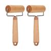 2pcs Easy To Clean Wood Dough Roller Ergonomic Handle Mini Pastry Roller For Pizza Cake Bread