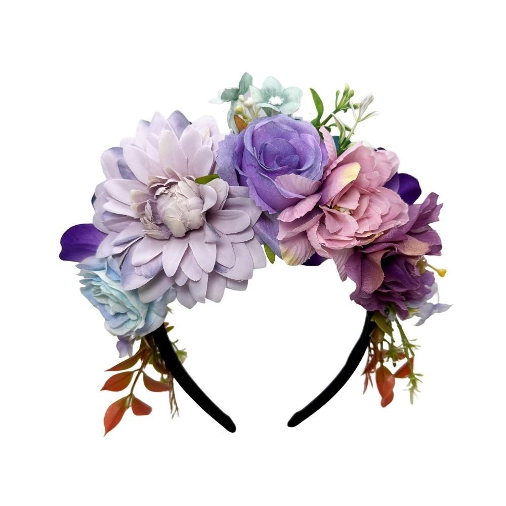 Bandeau Floral en Tissu Doux Couronne de Fleurs pour Photographie de Bal Headpiece en Fleur Tissu Femme