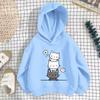 Girls' Shoulder Sweater Hooded Long-sleeved Loose Sweatshirt Casual Comfortable Hoodies Sweatshirts Girls