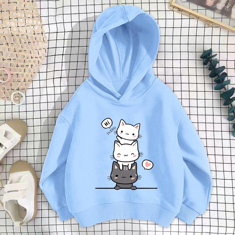 Girls' Shoulder Sweater Hooded Long-sleeved Loose Sweatshirt Casual Comfortable Hoodies Sweatshirts Girls