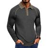 Summer Men's Long Sleeve Turn-Down Collar T-Shirt Men's Polo Shirt Breathable Casual Versatile Top