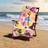 1pc of Mindful Painting Experience Theme Beach Towel, Smile Day Beach Towel, Soft, Absorbent, Quick-drying, Source of Happiness
