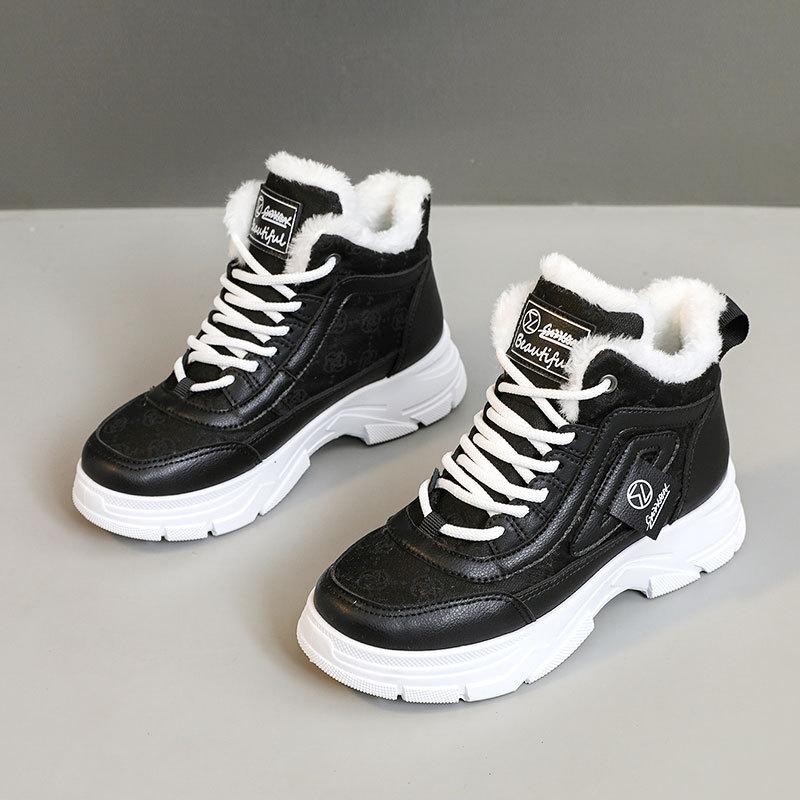 

Women s Boots Autumn/Winter Korean Edition Women s Color blocked and Velvet Middle Top Snow Boots Cotton Shoes Women s Boot 42