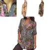 Classic Fall Short Sleeve Printed Shirt For Women Casual Wear