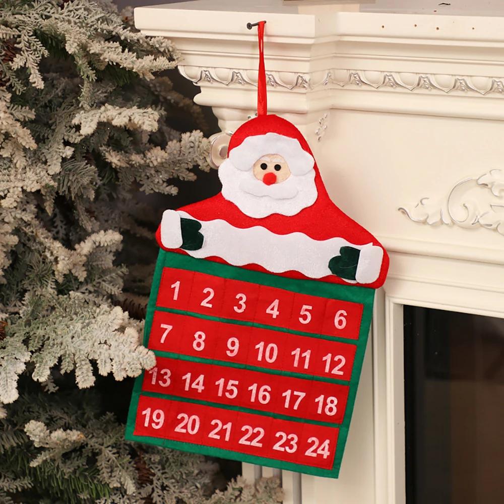 Runtow Non Woven Santa Claus Calendar, Christmas Calendar, Christmas Decor for Home ,2025 Xmas Tree Ornaments ,New Year 2026