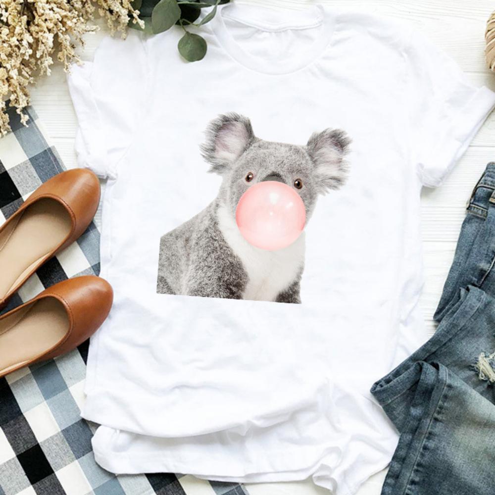 1pc Funny Giraffe Blowing Bubble Gum Tshirt Elephant Giraffe Tshirt Durable Plussize Casual Tshirt Daily Commute Streetwear S