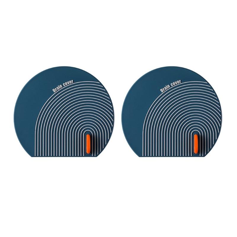 

Pack of 2 Silicone Drain Covers Bathroom and Kitchen Use Flat Suction Design Drain Plug Hair Stopper for Effective Seal