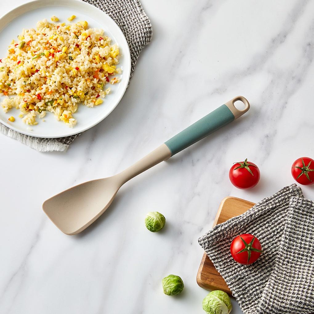 Large Silicone Multipurpose Spoon Beige Green_CK2023007