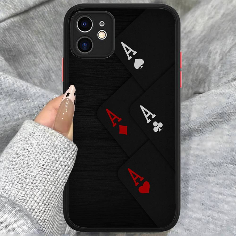 

Чехол для телефона с рисунком в виде карт для покера для IPhone 13 12 X XS MAX Pro Max 16 15 11 14 Pro Max Ударопрочный матовый чехол iphone 15pro max