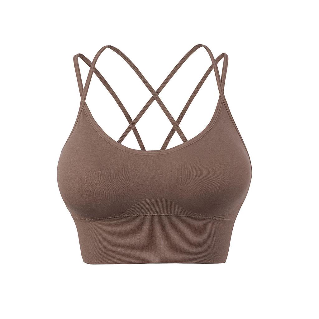 European & American Plus Size Criss-Cross Back Sports Bra - Wire-Free, Shockproof Yoga & Running Bra for Women