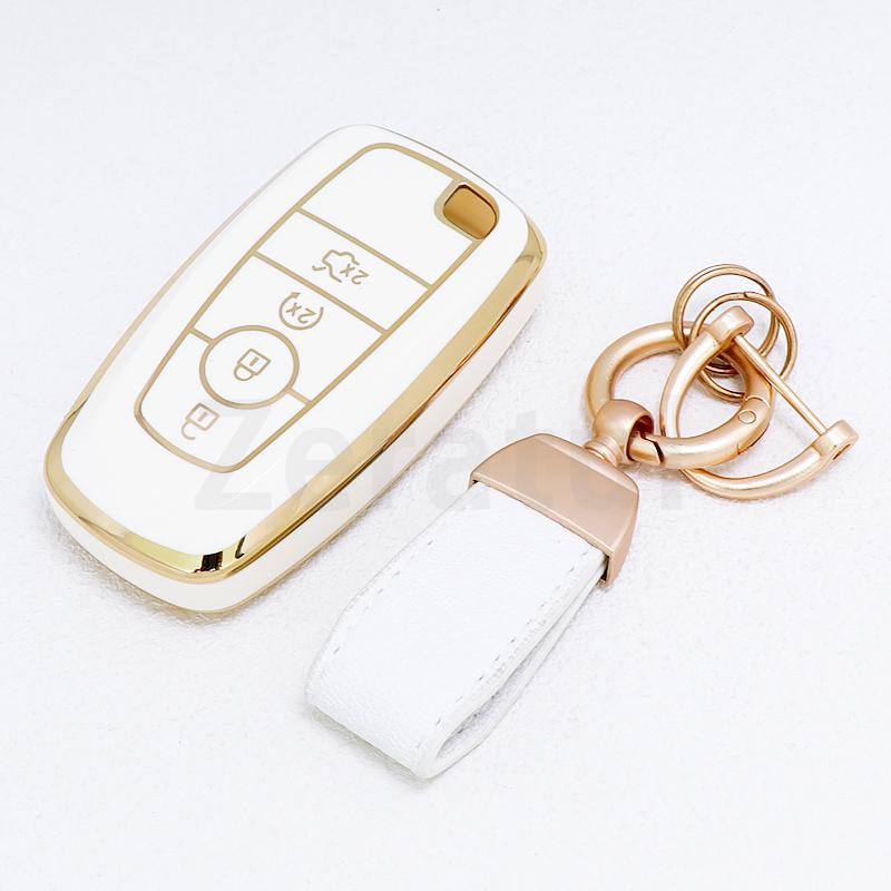 For Ford Ecosport Edge S-Max Ranger Mondeo Fusion Mustang Explorer F150 F250 F350 4 Buttons Car Key Case Cover Accessories