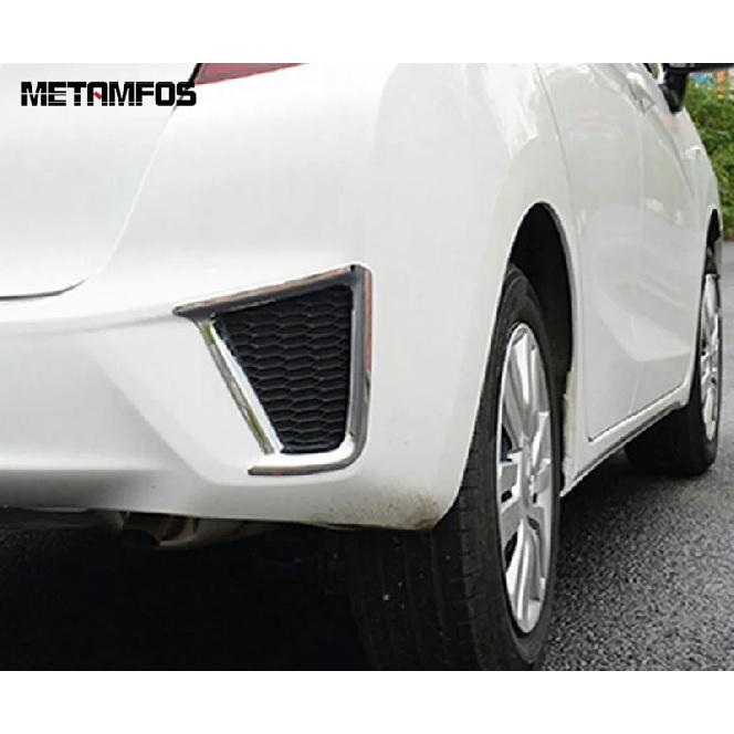 Front Rear Bumper Fog Light Lamp Cover Trim For Honda Fit Jazz 2014 2015 2016 2017 Chrome Foglight Protection Frame Accessories