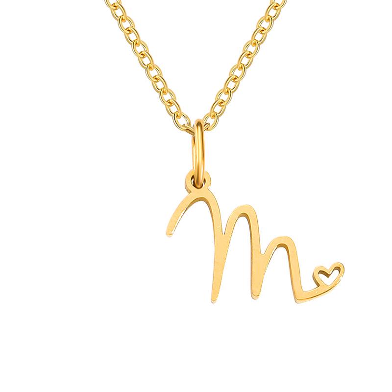 eManco Women's Niche Stainless Steel Letter Clavicle Necklace