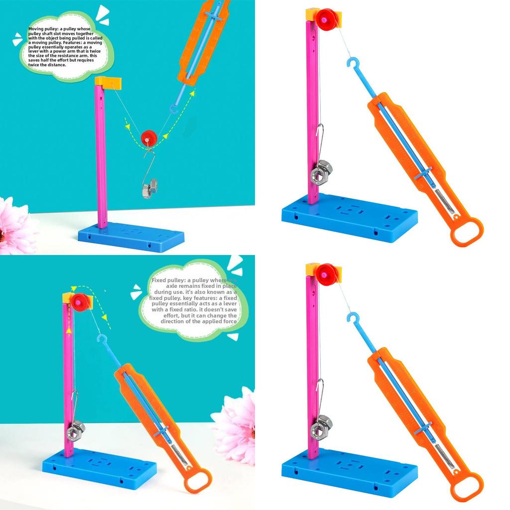 Expérience Scientifique de Physique Bricolage Dynamomètre à Poulie Avec Matériel Pédagogique Pour Étudiants
