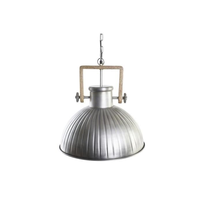 Suspension - Argenté - Bois De Manguier - Fer - 50W - 41x41x40cm