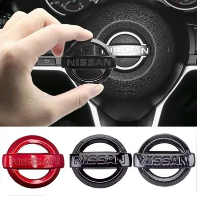 1Pcs Pegatinas Emblema Logo Central Volante Coche ABS para Qashaqai J11 J10 X Trail Note Juke Sentra Patrol Micra Leaf