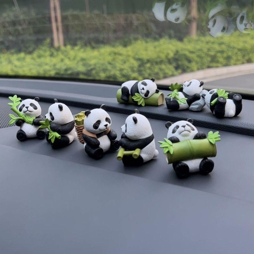 Bamboo Panda Cartoon PVC Ornament for Desk or Car - National Treasure Toy
