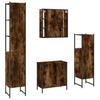 4 Piece Bathroom Furniture Set Smoked Oak Wood Based Material