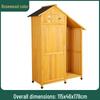 Waterproof Outdoor Wooden Storage Cabinet for Garden Tools - Anti-Corrosion and Sun Protection, Ideal for Courtyard and Balcony Use.