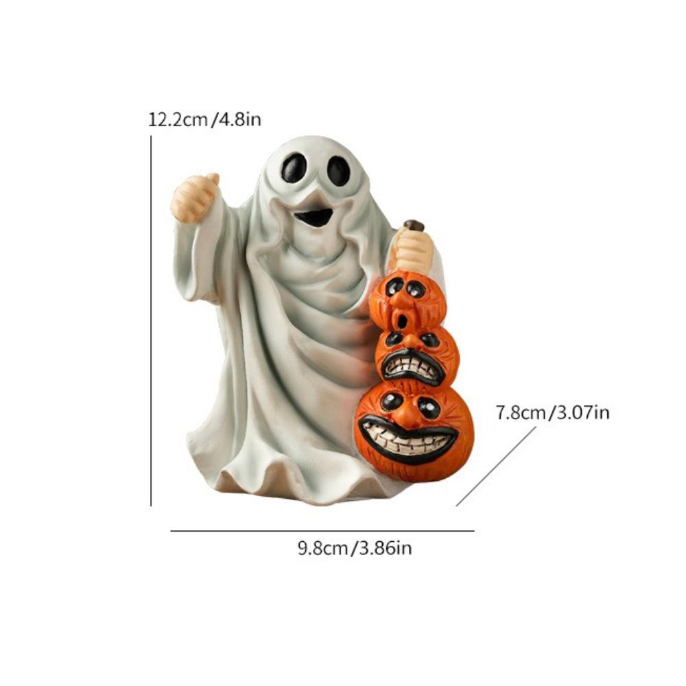 Biting Skull Halloween Resin Decoration Pumpkin Ghost Halloween Model  Indoor Dining