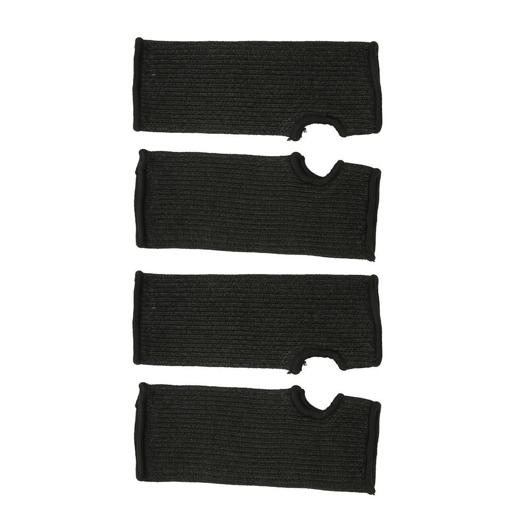 4Pcs Cut Resistant Sleeves Level 5 Protection Thumb Slot Design Good Fit Black Thickened Anti