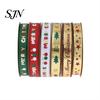 Decorative Crafting Ribbon for Flowers Christmas Gold Foil Ribbon, Merry Fabric Shiny Printed Apple Wrapping Holiday Gift Packing, Xmas Party