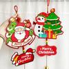 Holiday Ornament Santa Claus Christmas Hanging Pendant 45cm Paper Xmas Wind Chime Snowman Metal Xmas Tree Ornament Festive Decor