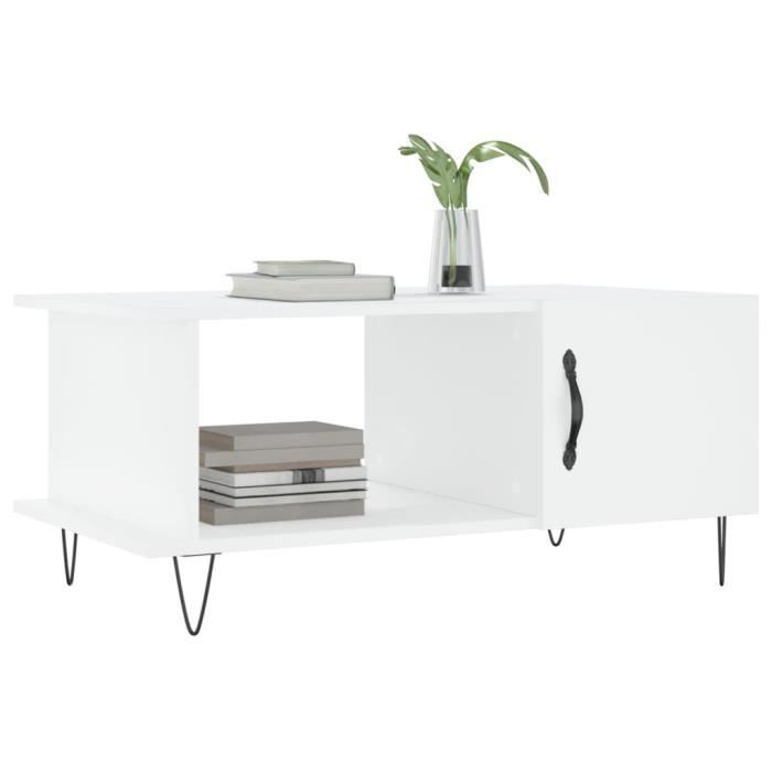 VidaXL Table basse blanc 90x50x40 cm bois d'ingénierie 829484