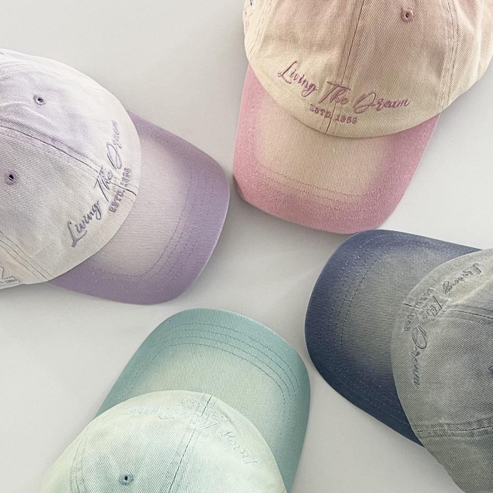 Gradient Color Baseball Cap American Retro Curved Brim Hat Trendy Peaked Cap  Daily