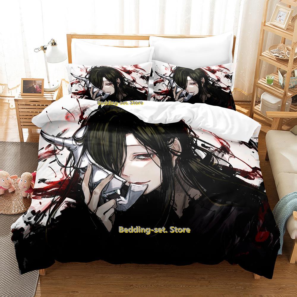 Comforter Hell'S Paradise Gabimaru & Sagiri Bedding Set Cartoon Anime Three-Piece Set Adult Kid Bedroom Three-Piece Suits Roupas De C