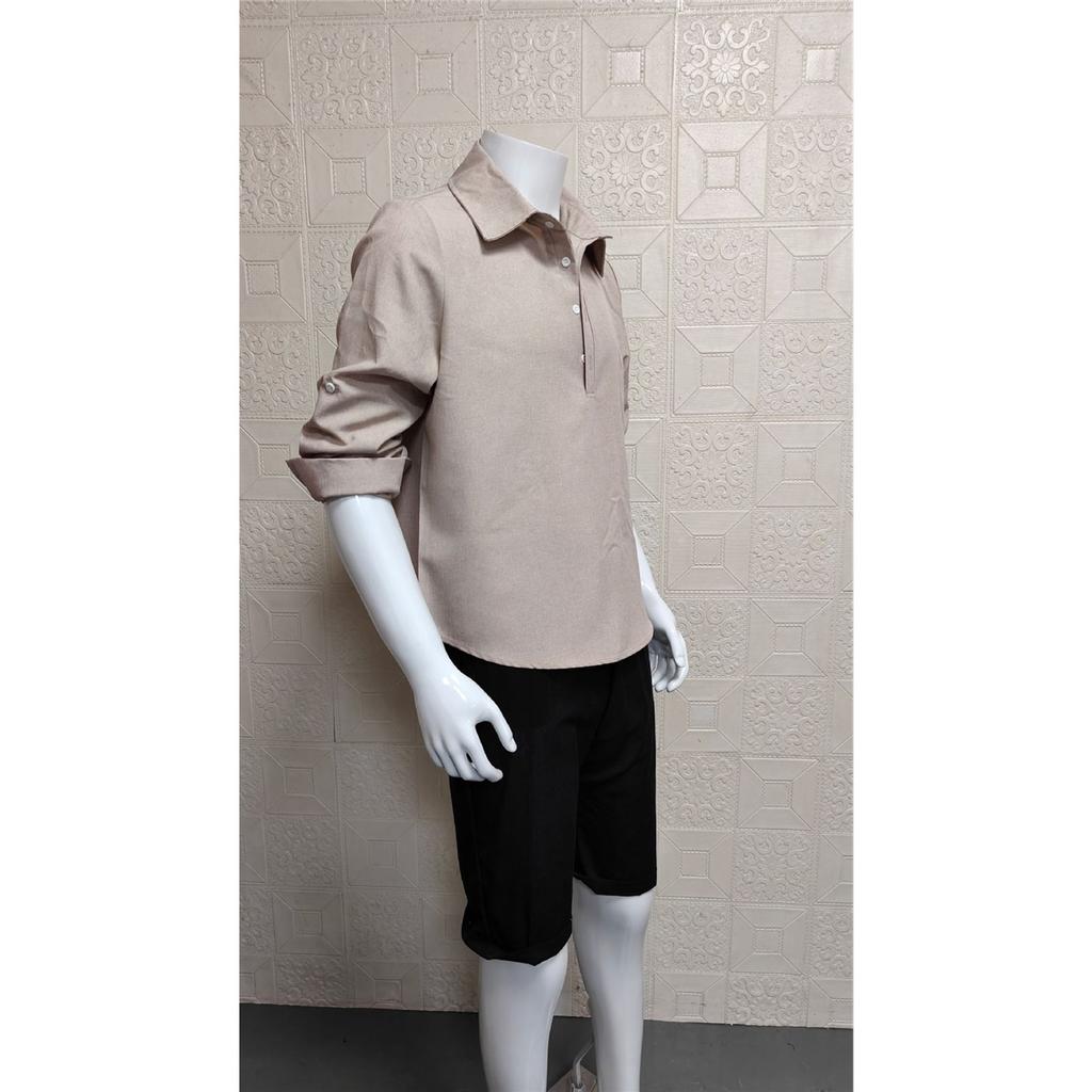 Men's Long-sleeved Lapel Casual Loose Shirt