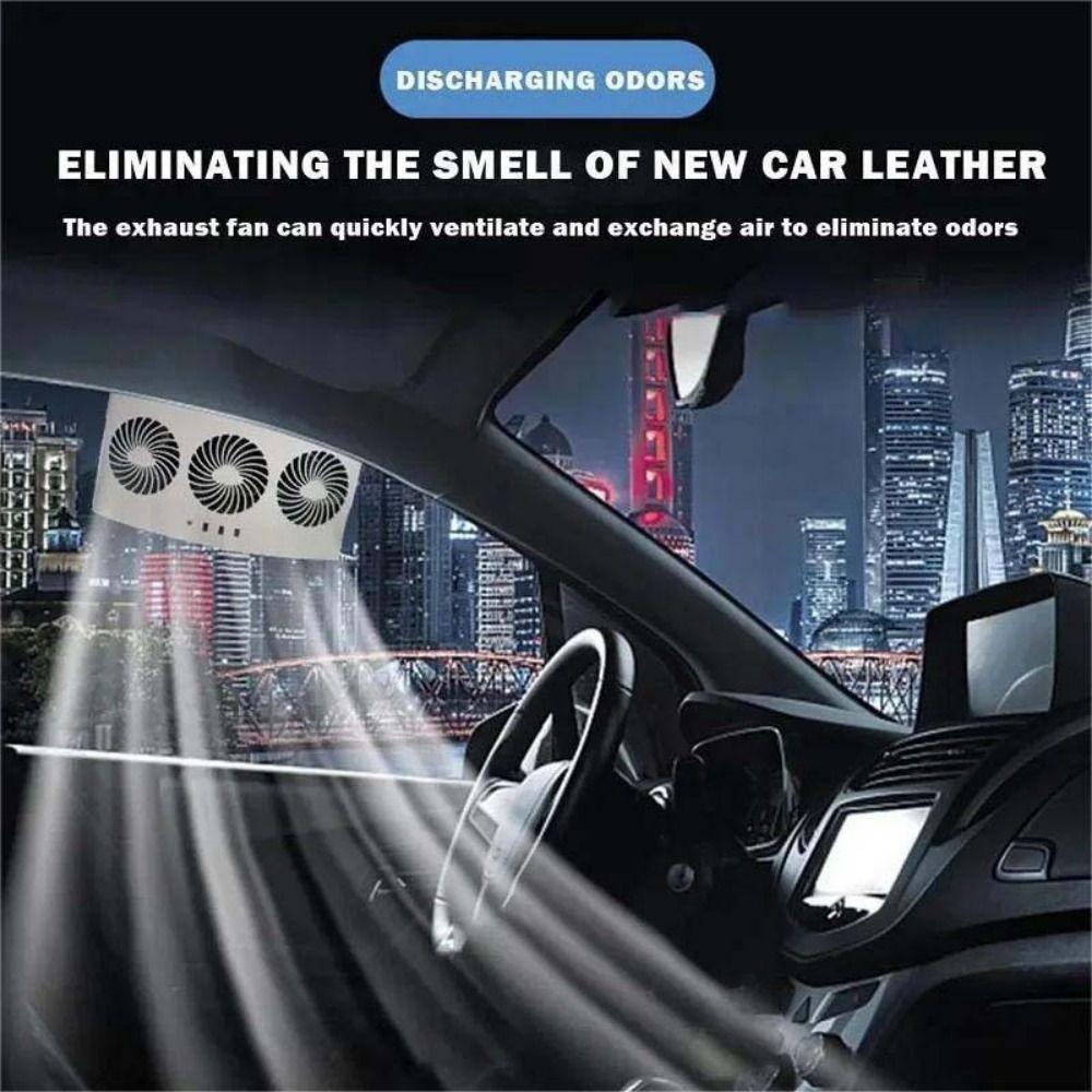 Strong Wind Solar Powered Car Exhaust Fan Heat Dissipation Air Vent Radiator  Summer
