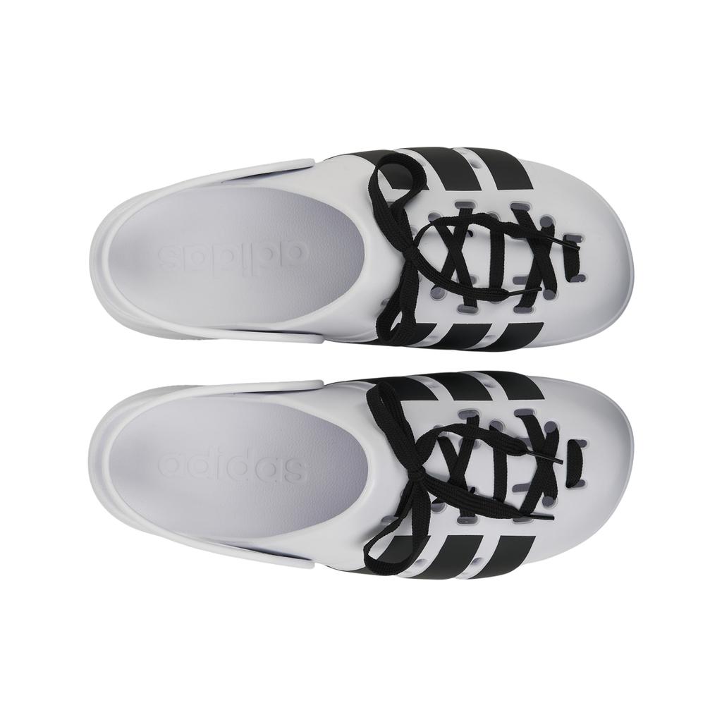 adidas Adilette Clog 2.0 White Black Laces Unisex Sneakers Cloud-White Core-Black Gold-Metallic JR4027