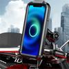 Motorcycle Motorbike Phone Holder Waterproof Cellphone Case Stand Support Double Socket Arms Aluminium Base