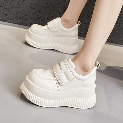 British Loafers Women's Spring Platform Single Shoes Versatile Muffin Sole Small Leather Shoes Small Inner Height Increase Women's Shoes