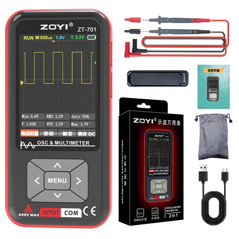 ZOYI ZT-701 2 IN 1 Digital Oscilloscope Multimeter 48Msps 5MHz Portable Multimeter Multifunctional Electrical Test Tool