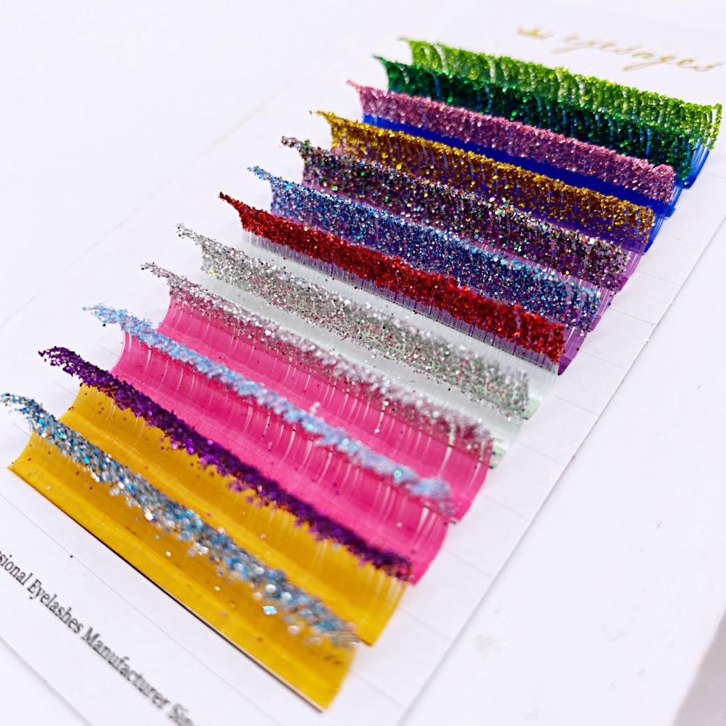Extra Sparkly Sequin Glitter False Eyelashes: Mixed Color Dense, Holiday Style, Cross-Border Exclusive