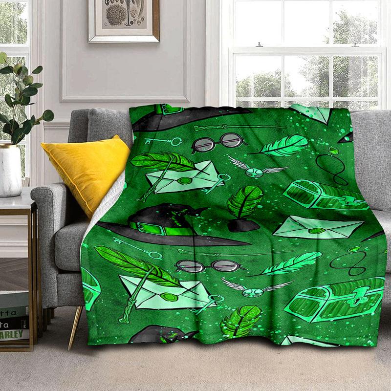 1pc Witchcraft Elements Cartoon Blanket,Portable Throw for Travel & Camping, All Season Cozy Blanket,Ideal Gift