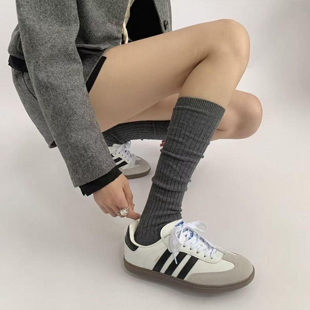 Women's Over-the-Knee Ballet Style Double Needle Calf Socks - Autumn/Winter Korean Style Mary Jane Pure Desire.